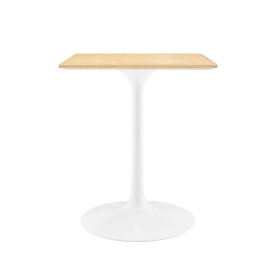 Modway - Lippa 24in Square Wood Grain Dining Table - EEI-5162-WHI-NAT veiw 2