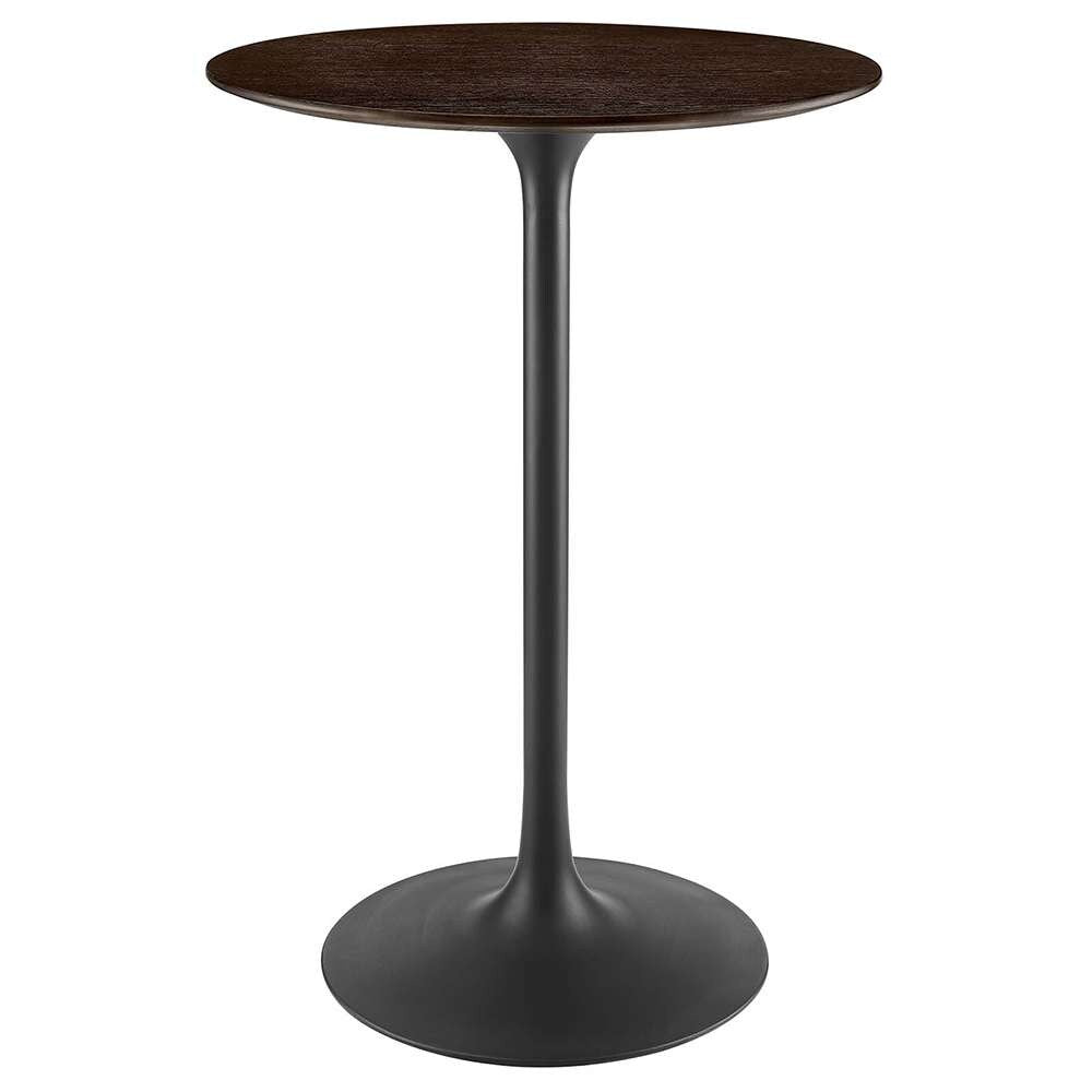 Modway - Lippa 28in Round Wood Grain Bar Table in Black Cherry Walnut - EEI-4890-BLK-CHE veiw 1
