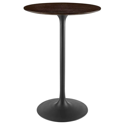Modway - Lippa 28in Round Wood Grain Bar Table in Black Cherry Walnut - EEI-4890-BLK-CHE veiw 2
