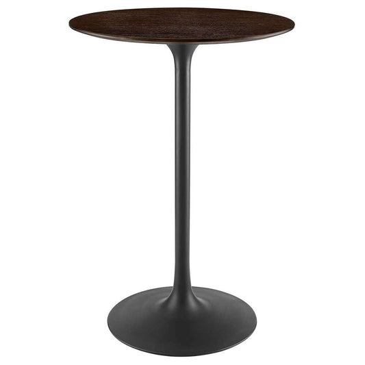 Modway - Lippa 28in Round Wood Grain Bar Table in Black Cherry Walnut - EEI-4890-BLK-CHE veiw 2