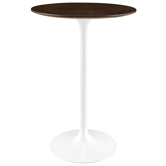 Modway - Lippa 28in Round Wood Grain Bar Table in White Cherry Walnut - EEI-5199-WHI-CHE veiw 1