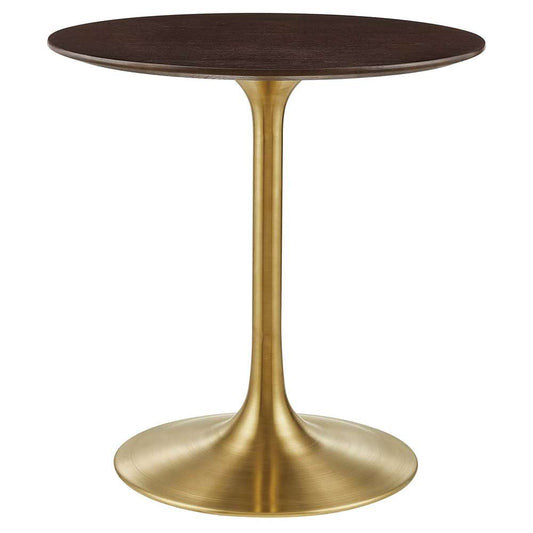 Modway - Lippa 28in Round Wood Grain Dining Table in Gold Cherry Walnut - EEI-5212-GLD-CHE veiw 1