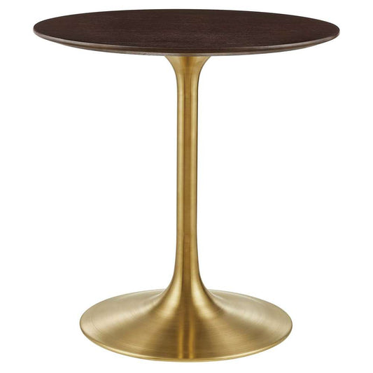 Modway - Lippa 28in Round Wood Grain Dining Table in Gold Cherry Walnut - EEI-5212-GLD-CHE veiw 2