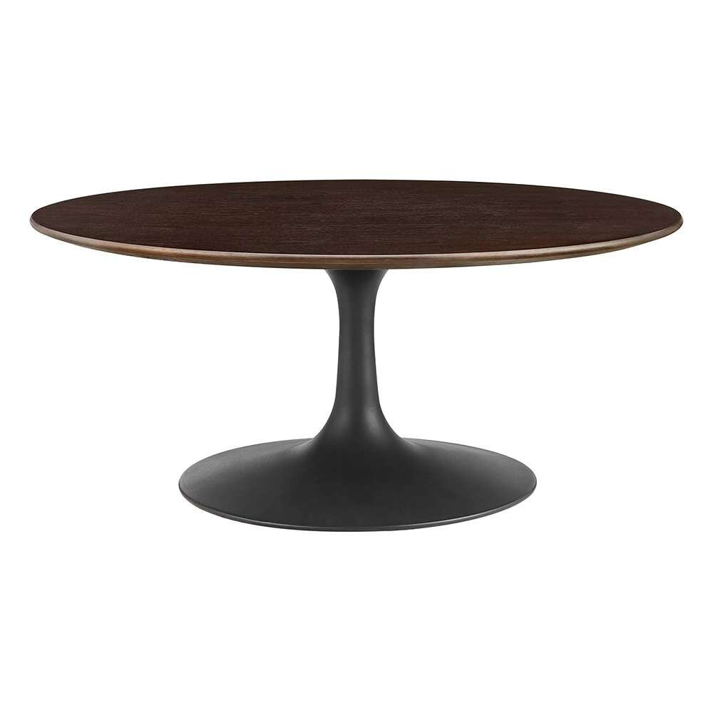 Modway - Lippa 36in Round Wood Grain Coffee Table in Black Cherry Walnut - EEI-4882-BLK-CHE veiw 1