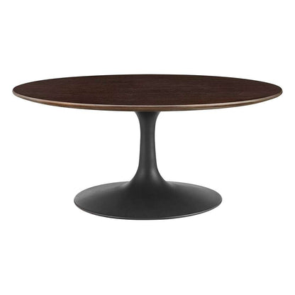 Modway - Lippa 36in Round Wood Grain Coffee Table in Black Cherry Walnut - EEI-4882-BLK-CHE veiw 1