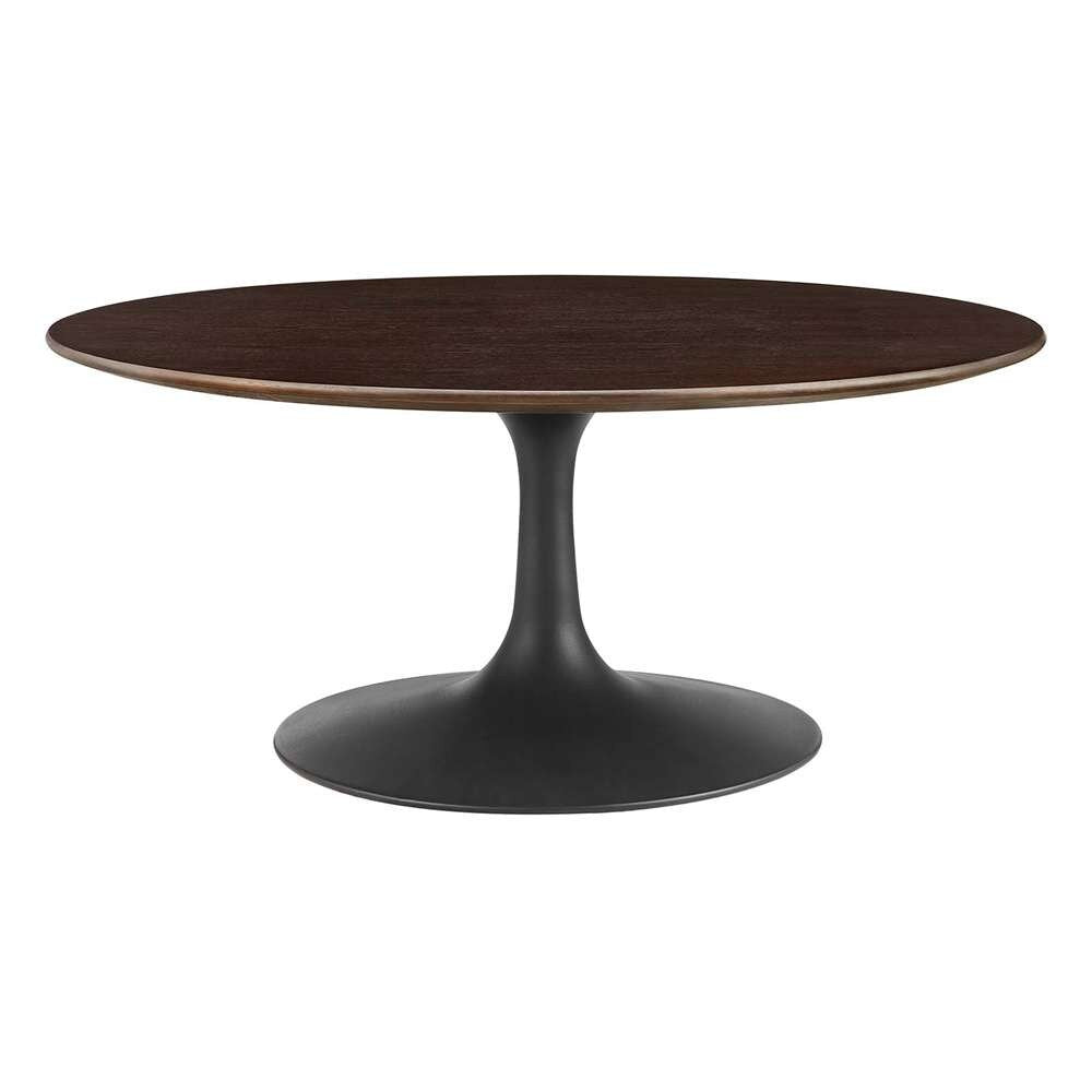 Modway - Lippa 36in Round Wood Grain Coffee Table in Black Cherry Walnut - EEI-4882-BLK-CHE veiw 2