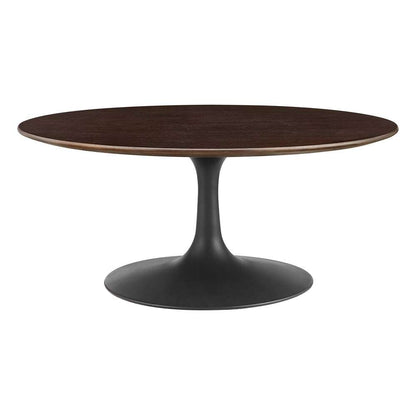 Modway - Lippa 36in Round Wood Grain Coffee Table in Black Cherry Walnut - EEI-4882-BLK-CHE veiw 2