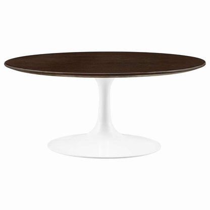 Modway - Lippa 36in Round Wood Grain Coffee Table in White Cherry Walnut - EEI-5187-WHI-CHE veiw 2