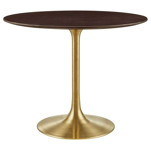 Modway - Lippa 36in Round Wood Grain Dining Table in Gold Cherry Walnut - EEI-5214-GLD-CHE veiw 1