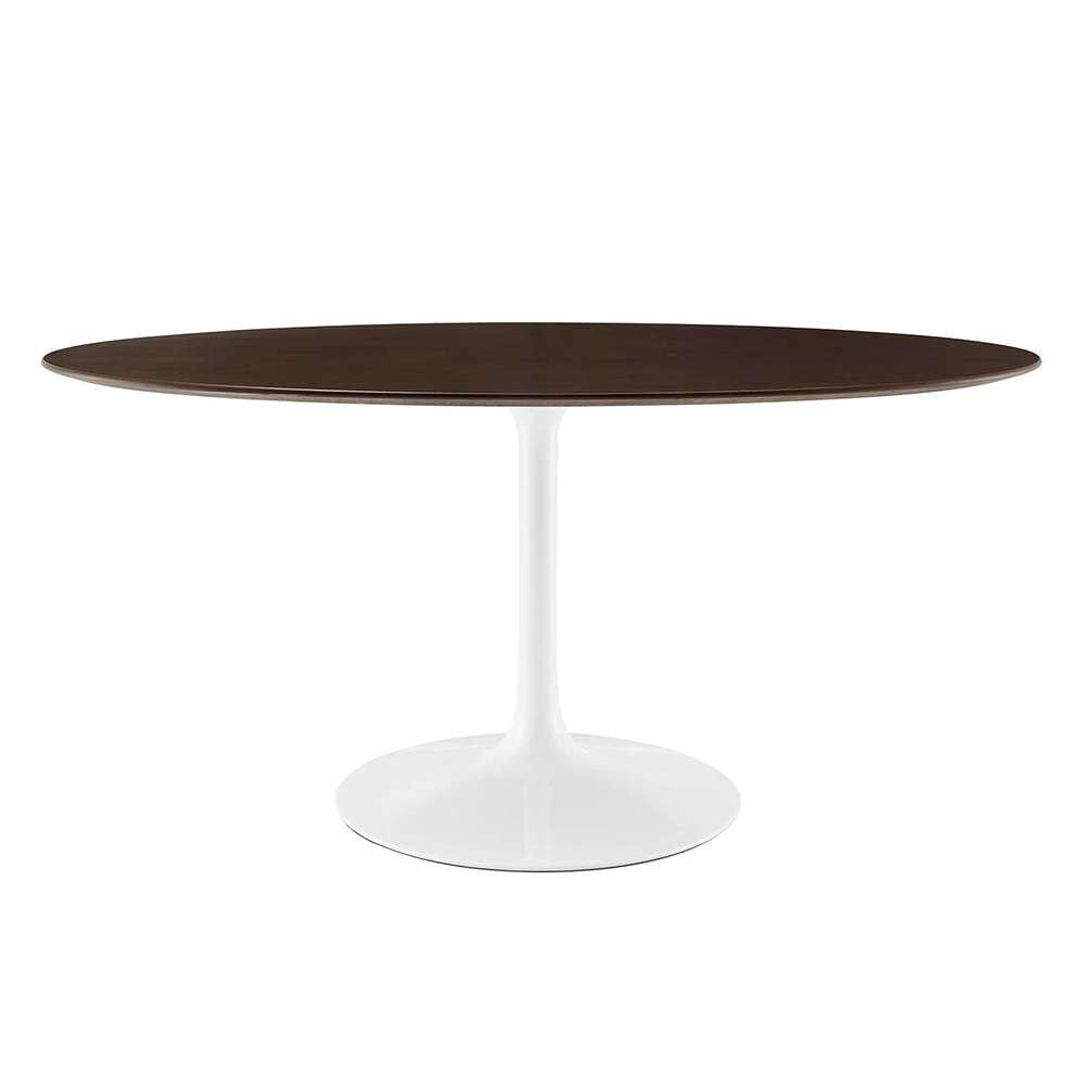 Modway - Lippa 60in Oval Cherry Walnut Wood Grain Dining Table in White Cherry Walnut - EEI-5194-WHI-CHE veiw 1