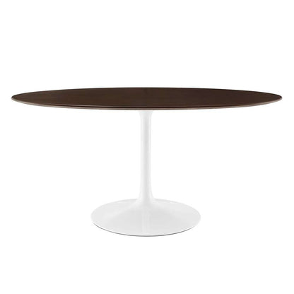 Modway - Lippa 60in Oval Cherry Walnut Wood Grain Dining Table in White Cherry Walnut - EEI-5194-WHI-CHE veiw 1