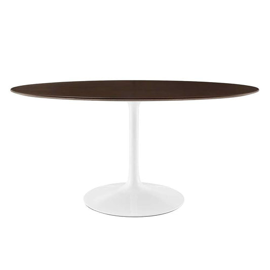 Modway - Lippa 60in Oval Cherry Walnut Wood Grain Dining Table in White Cherry Walnut - EEI-5194-WHI-CHE veiw 1