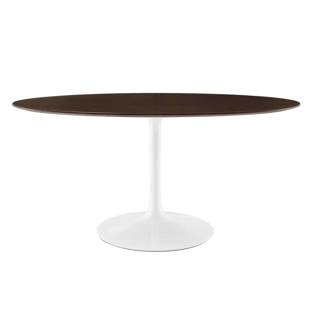 Modway - Lippa 60in Oval Cherry Walnut Wood Grain Dining Table in White Cherry Walnut - EEI-5194-WHI-CHE veiw 2