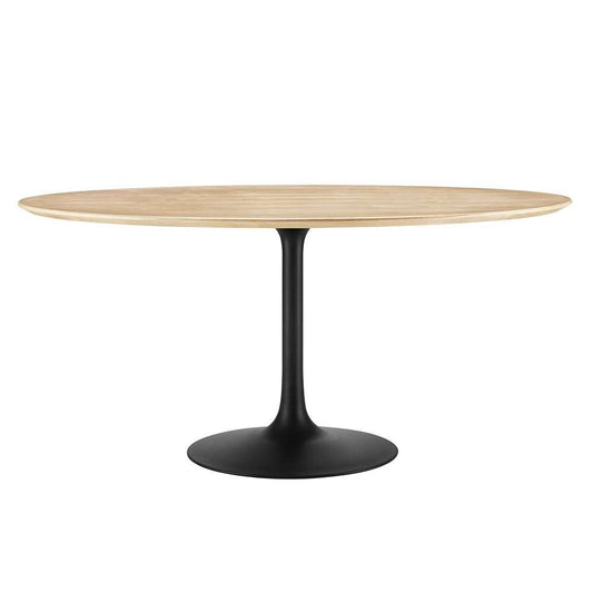 Modway - Lippa 60in Round Wood Grain Dining Table in Black Natural - EEI-4873-BLK-NAT veiw 2