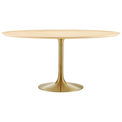 Modway - Lippa 60in Round Wood Grain Dining Table in Gold Natural - EEI-5233-GLD-NAT veiw 2