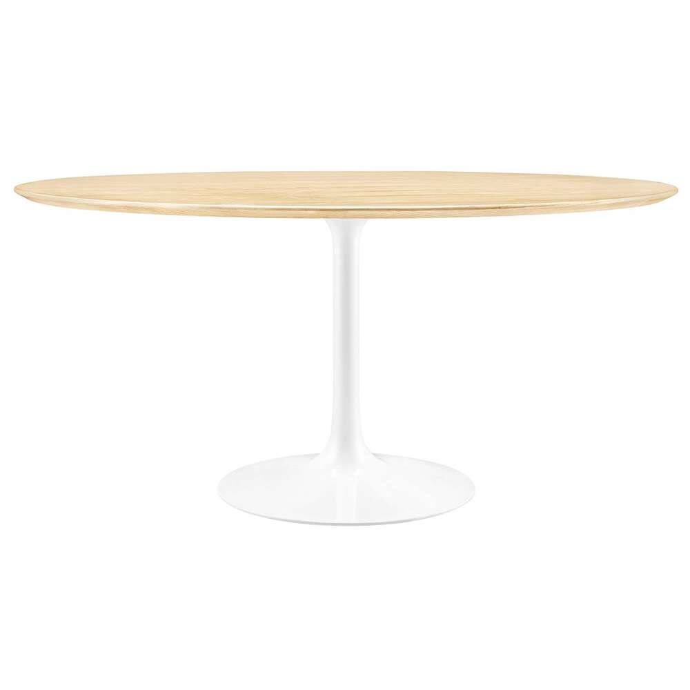 Modway - Lippa 60in Round Wood Grain Dining Table in White Natural - EEI-5176-WHI-NAT veiw 1