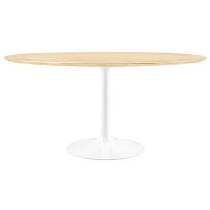 Modway - Lippa 60in Round Wood Grain Dining Table in White Natural - EEI-5176-WHI-NAT veiw 1