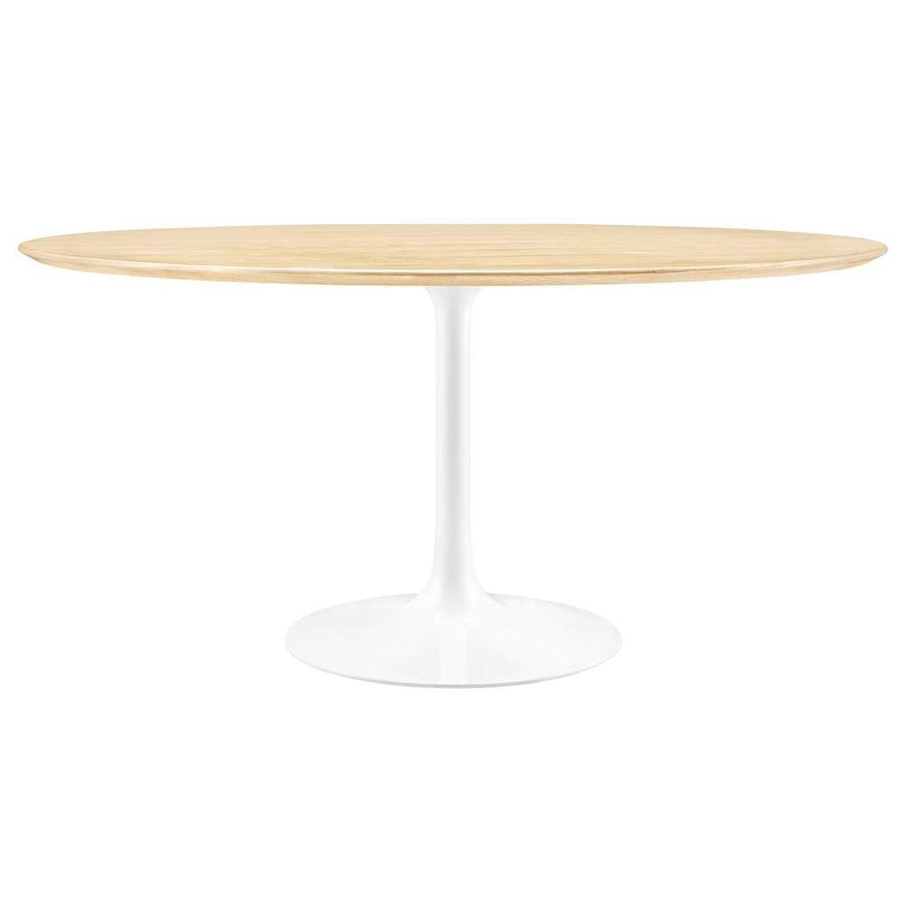 Modway - Lippa 60in Round Wood Grain Dining Table in White Natural - EEI-5176-WHI-NAT veiw 2