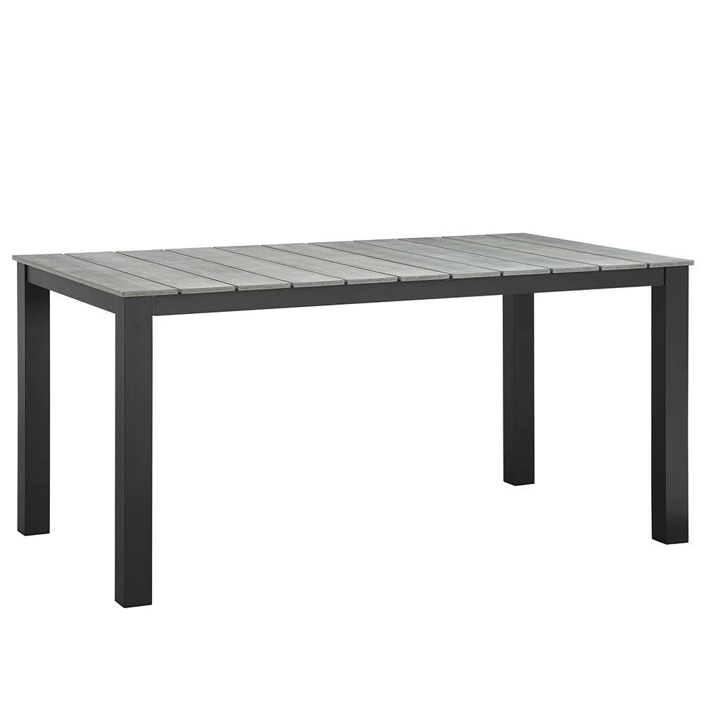 Modway - Maine 63in Outdoor Patio Dining Table - EEI-1508-BRN-GRY veiw 1