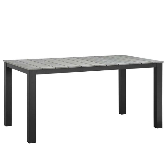 Modway - Maine 63in Outdoor Patio Dining Table - EEI-1508-BRN-GRY veiw 1