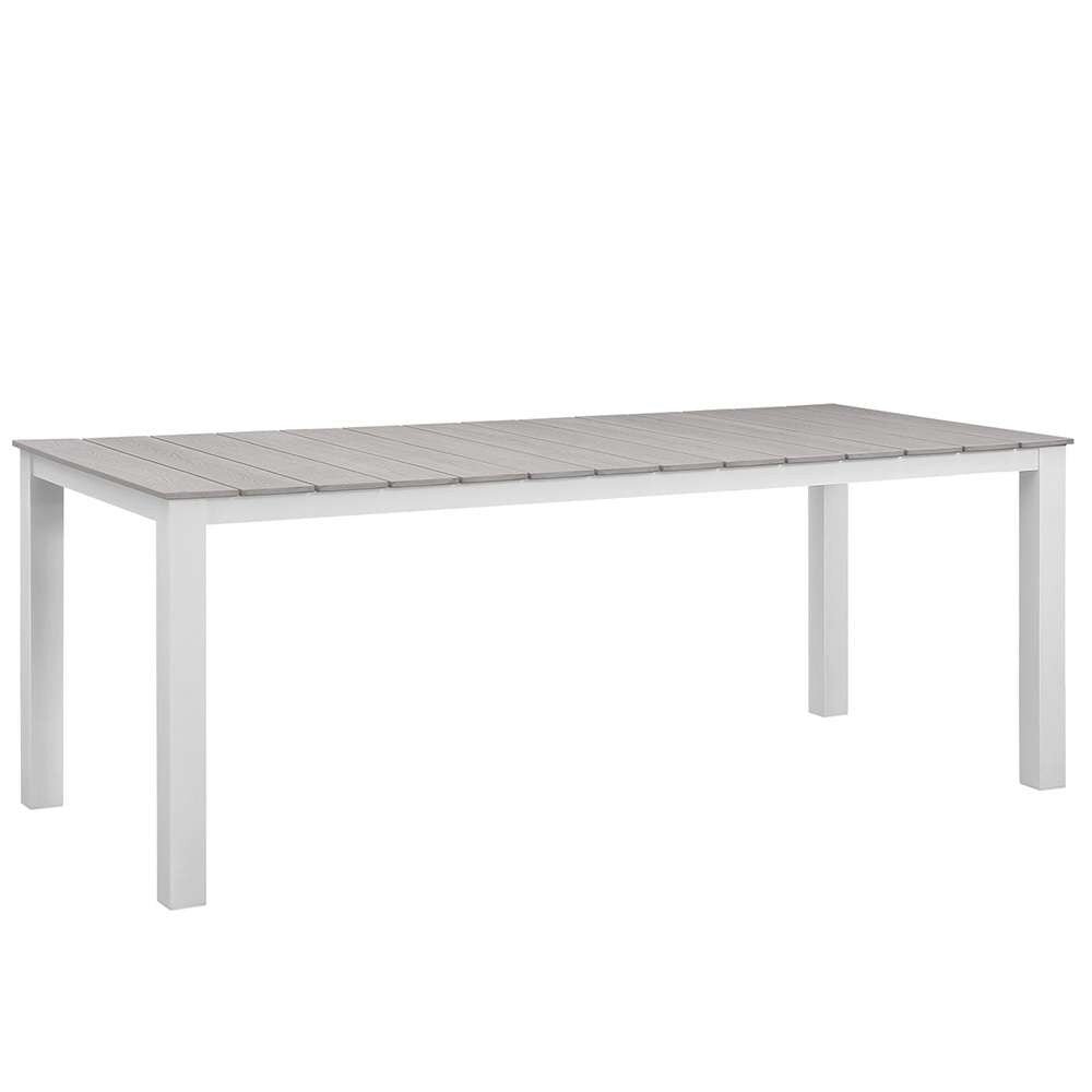 Modway - Maine 80in Outdoor Patio Dining Table - EEI-1509-WHI-LGR veiw 1