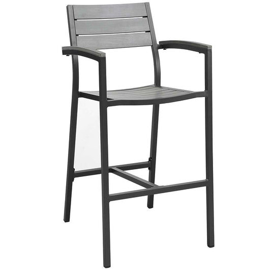 Modway - Maine Outdoor Patio Bar Stool - EEI-1510-BRN-GRY veiw 1