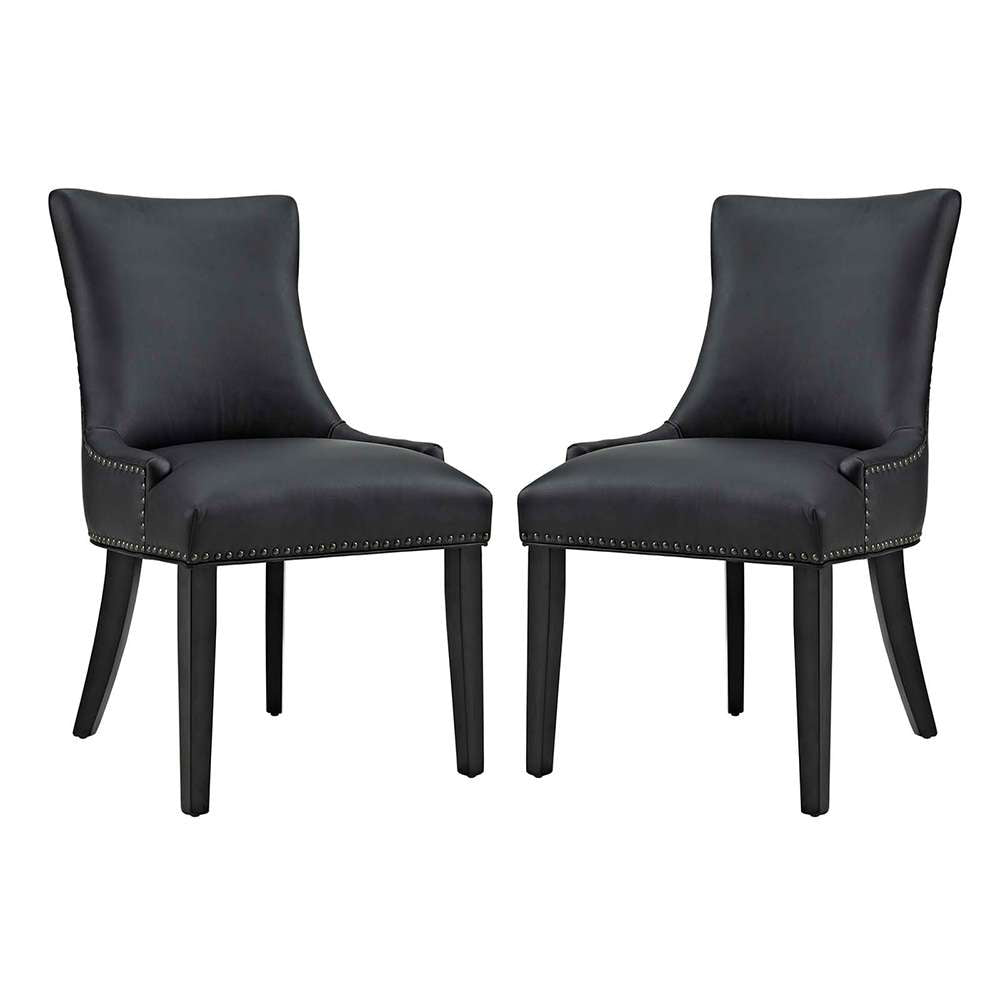 Modway - Marquis Dining Chair Faux Leather (Set of 2) - EEI-3498-BLK veiw 1