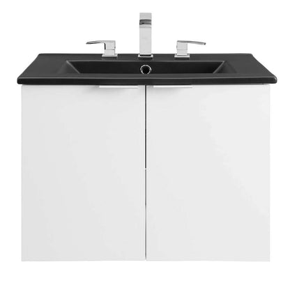 Modway - Maybelle 24in Wall-Mount Bathroom Vanity - EEI-5370-WHI-BLK veiw 4