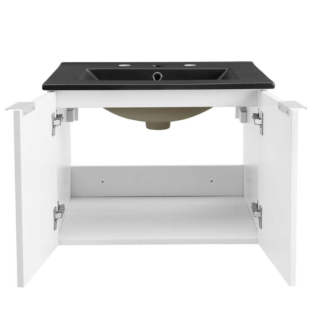 Modway - Maybelle 24in Wall-Mount Bathroom Vanity - EEI-5370-WHI-BLK veiw 5