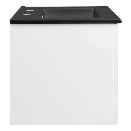 Modway - Maybelle 24in Wall-Mount Bathroom Vanity - EEI-5370-WHI-BLK veiw 6