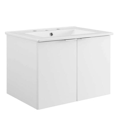 Modway - Maybelle 24in Wall-Mount Bathroom Vanity - EEI-5379-WHI-WHI veiw 2
