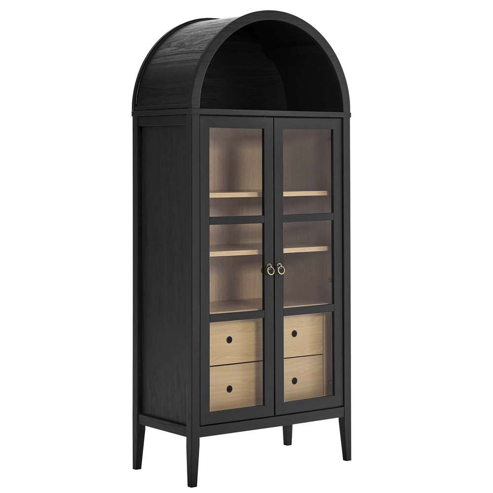 Modway - Nolan Tall Storage Display Cabinet - EEI-6639-BLK-OAK veiw 2