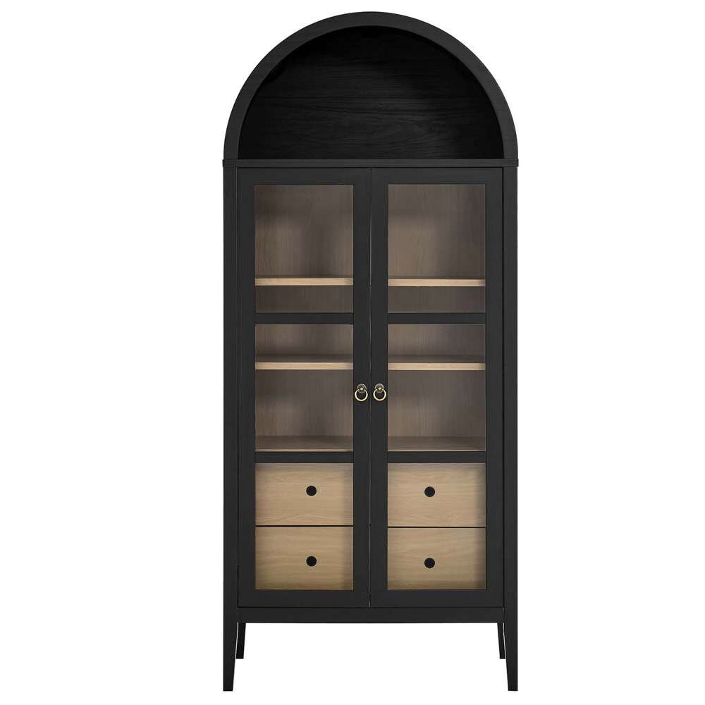 Modway - Nolan Tall Storage Display Cabinet - EEI-6639-BLK-OAK veiw 4