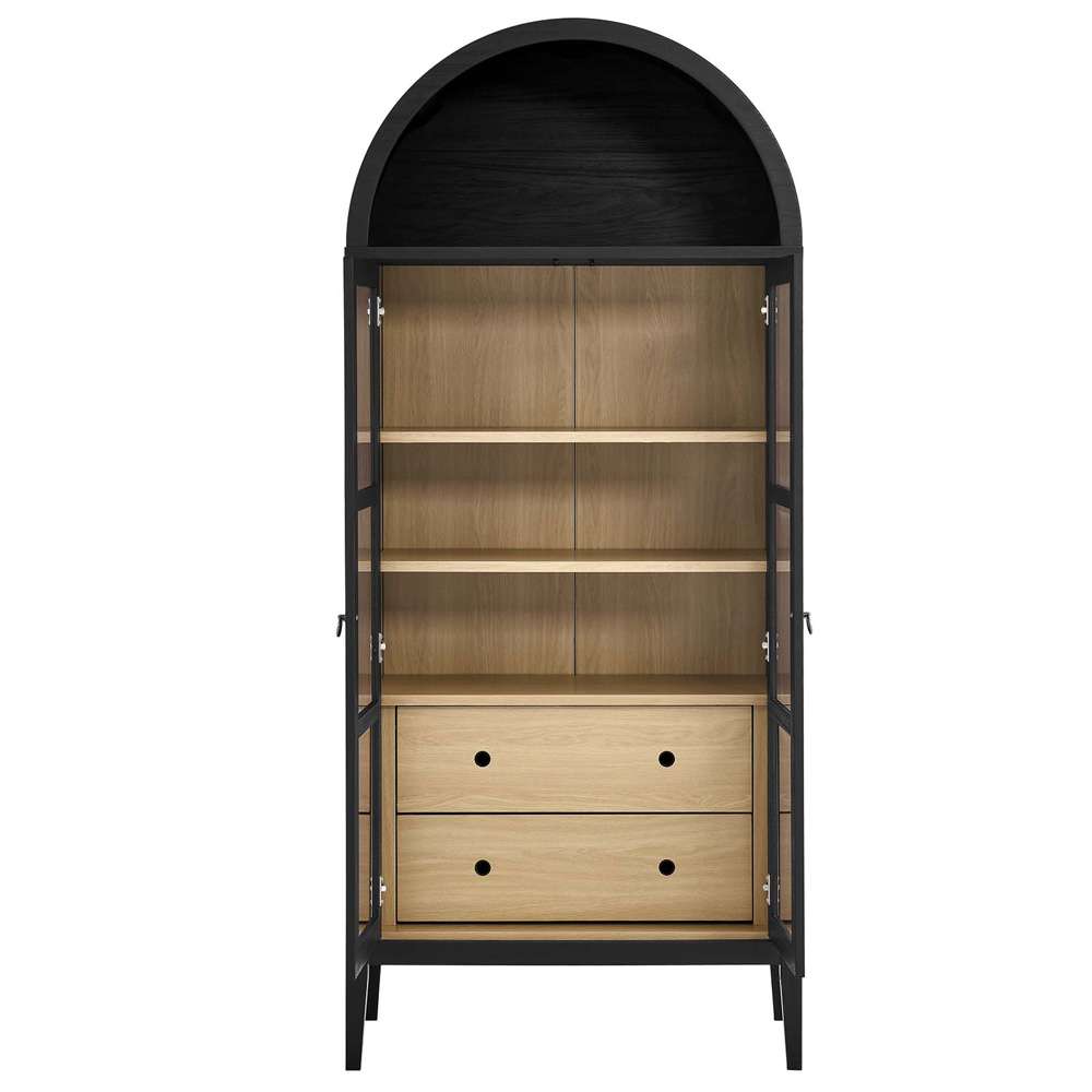 Modway - Nolan Tall Storage Display Cabinet - EEI-6639-BLK-OAK veiw 5