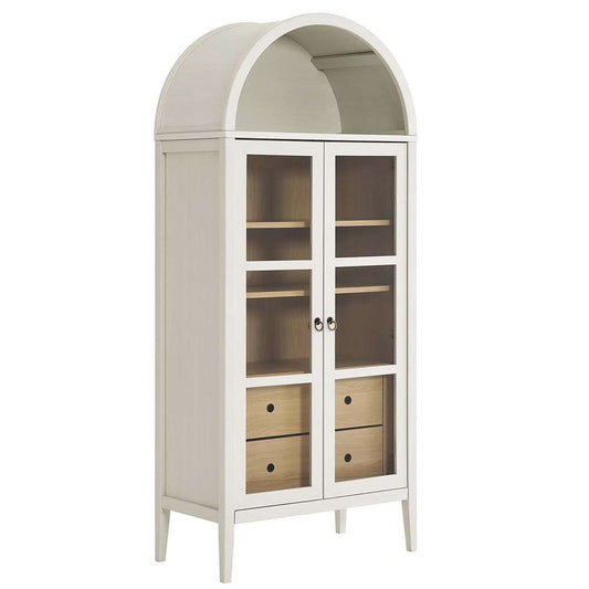 Modway - Nolan Tall Storage Display Cabinet - EEI-6639-WHI-OAK veiw 1