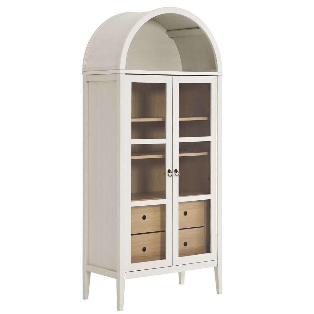 Modway - Nolan Tall Storage Display Cabinet - EEI-6639-WHI-OAK veiw 2