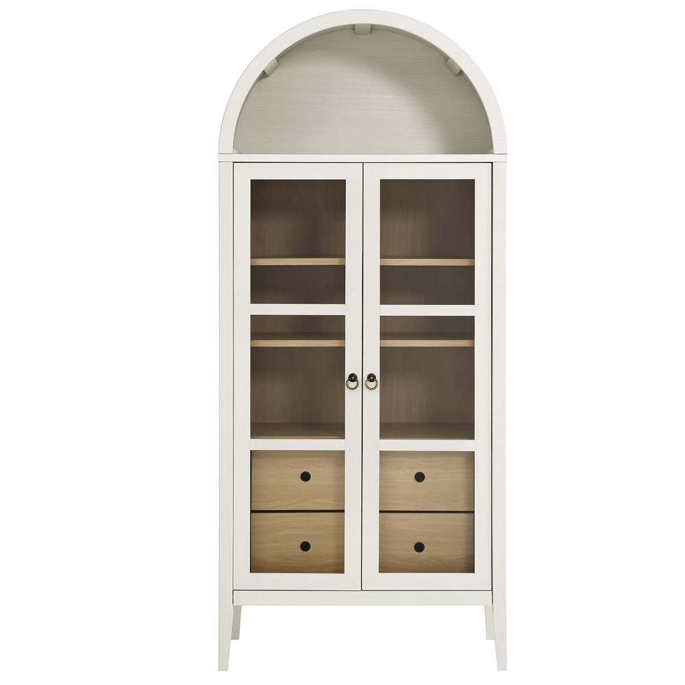 Modway - Nolan Tall Storage Display Cabinet - EEI-6639-WHI-OAK veiw 4