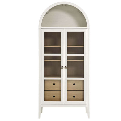 Modway - Nolan Tall Storage Display Cabinet - EEI-6639-WHI-OAK veiw 4