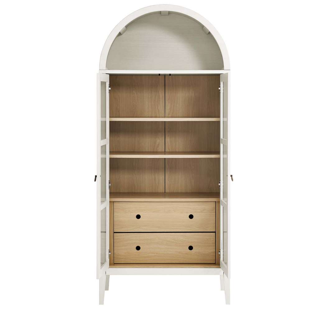 Modway - Nolan Tall Storage Display Cabinet - EEI-6639-WHI-OAK veiw 5