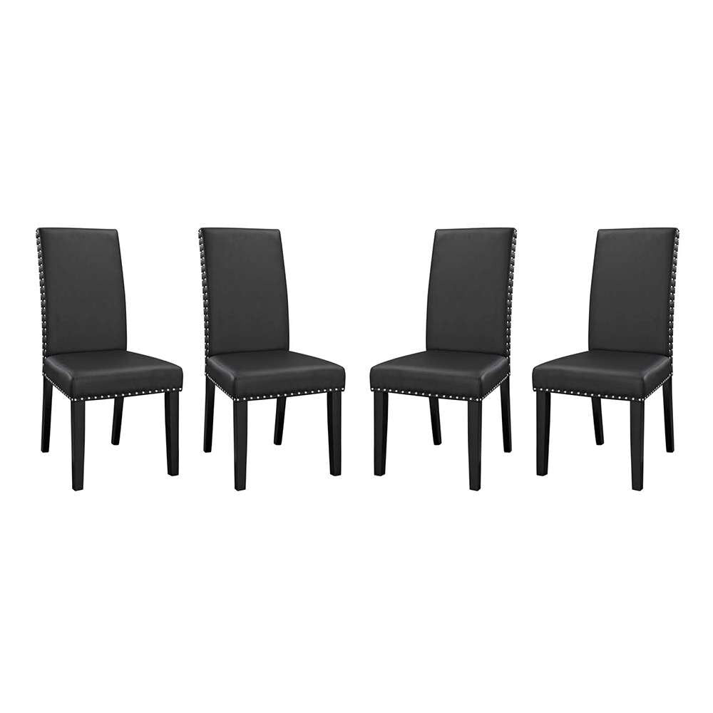 Modway - Parcel Dining Side Chair Vinyl (Set of 4) - EEI-3554-BLK veiw 1
