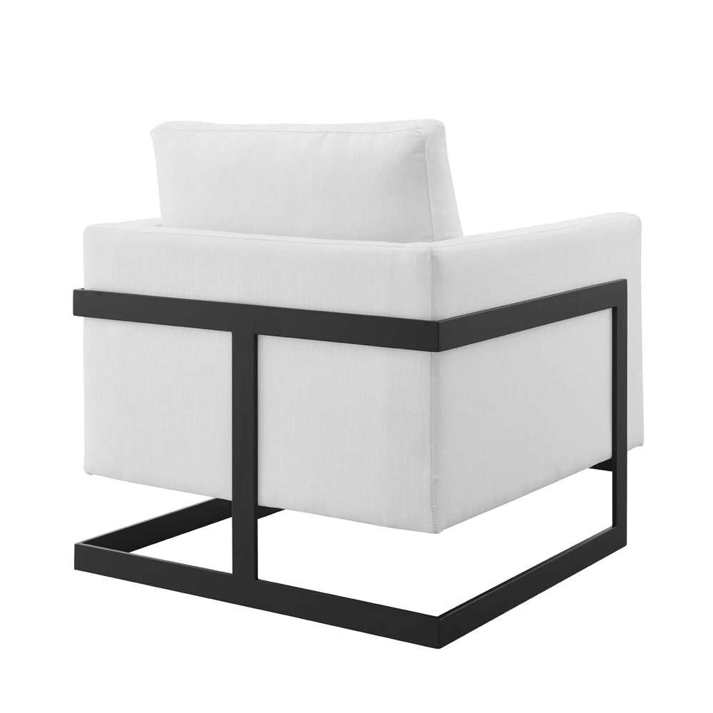 Modway - Posse Upholstered Fabric Accent Chair - EEI-4391-BLK-WHI veiw 2