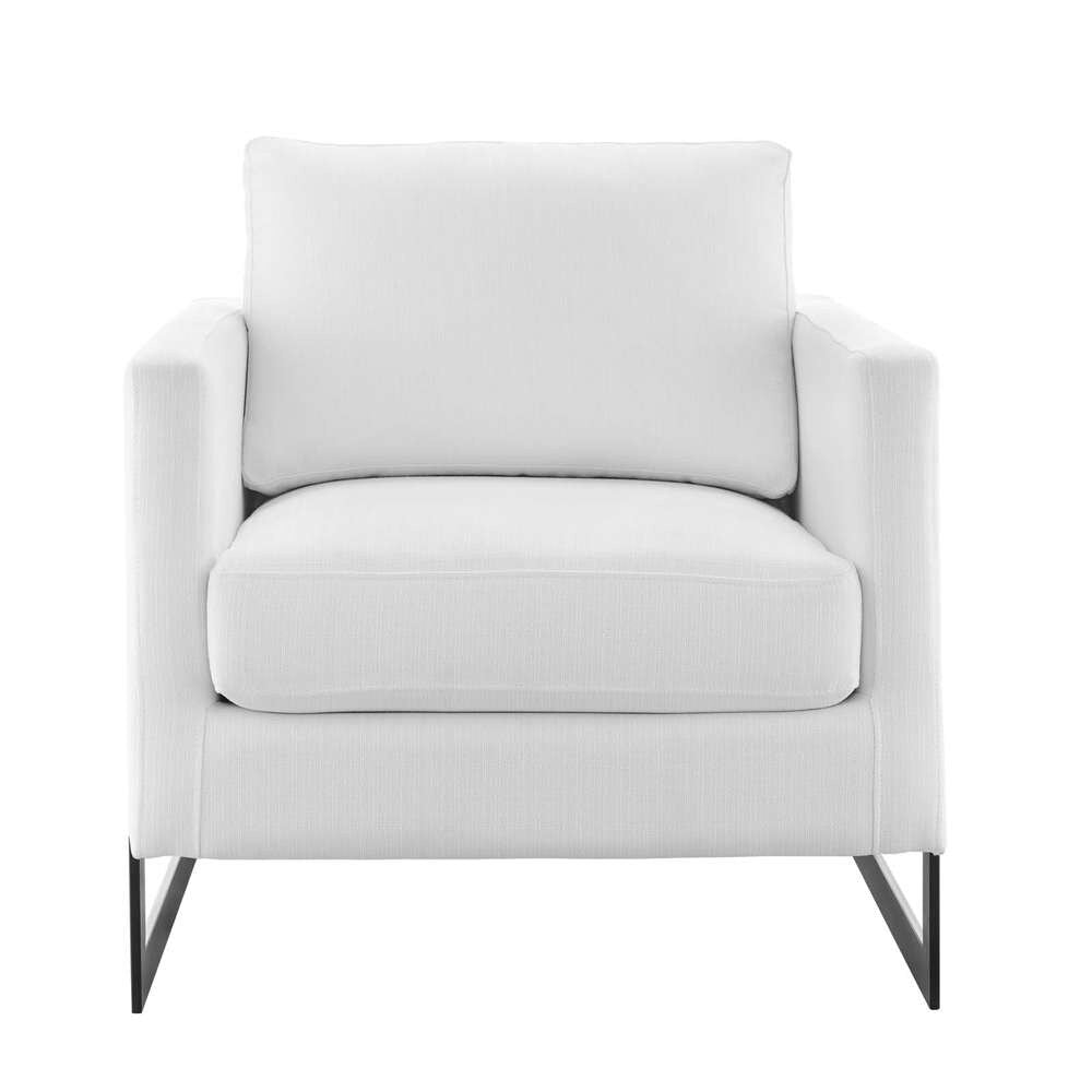 Modway - Posse Upholstered Fabric Accent Chair - EEI-4391-BLK-WHI veiw 3