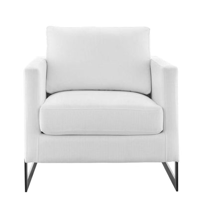 Modway - Posse Upholstered Fabric Accent Chair - EEI-4391-BLK-WHI veiw 3