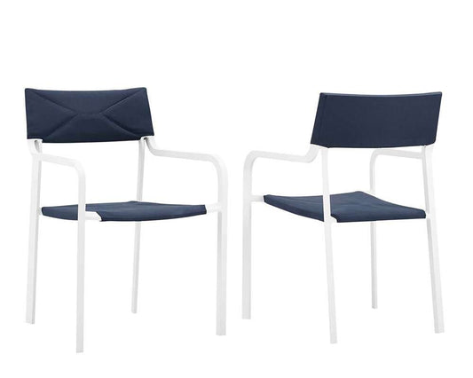 Modway - Raleigh Outdoor Patio Aluminum Armchair (Set of 2) - EEI-3962-WHI-NAV veiw 1