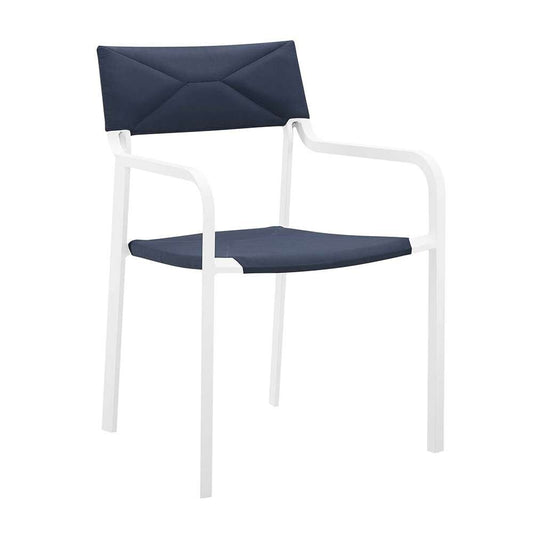 Modway - Raleigh Stackable Outdoor Patio Aluminum Dining Armchair - EEI-3573-WHI-NAV veiw 1