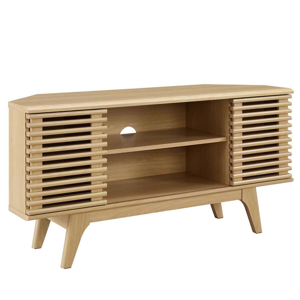 Modway - Render 46in Corner TV Stand - EEI-6157-OAK veiw 2