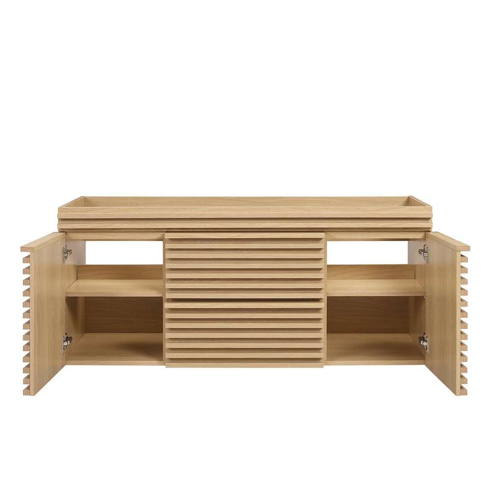 Modway - Render 48in Single Sink Compatible (Not Included) Bathroom Vanity Cabinet - EEI-5866-OAK veiw 5