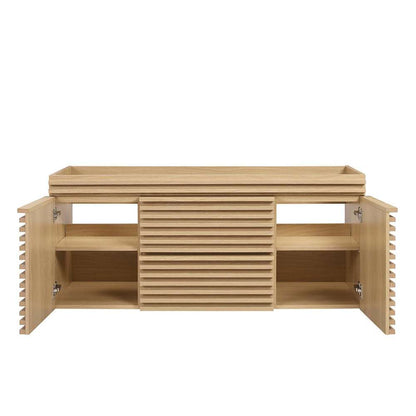 Modway - Render 48in Single Sink Compatible (Not Included) Bathroom Vanity Cabinet - EEI-5866-OAK veiw 5