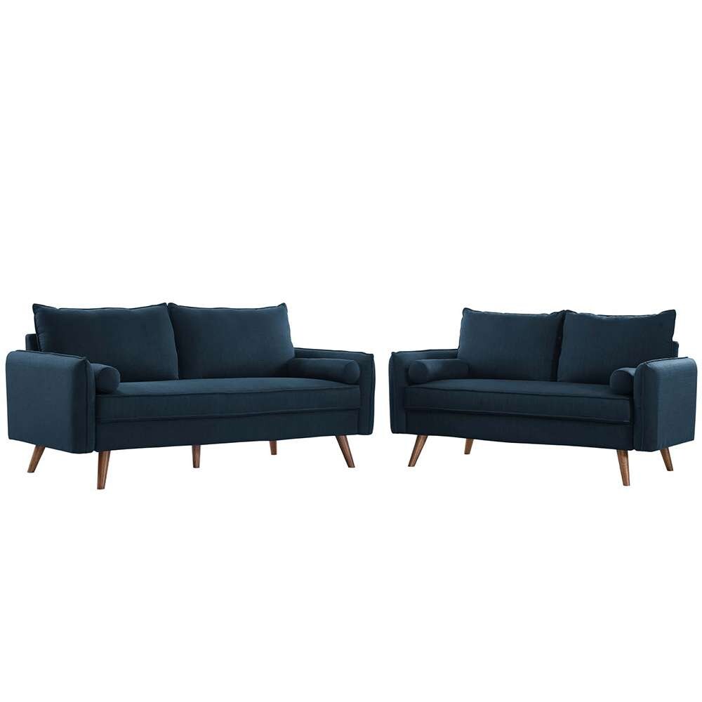 Modway - Revive Upholstered Fabric Sofa and Loveseat Set - EEI-4047-AZU-SET veiw 1