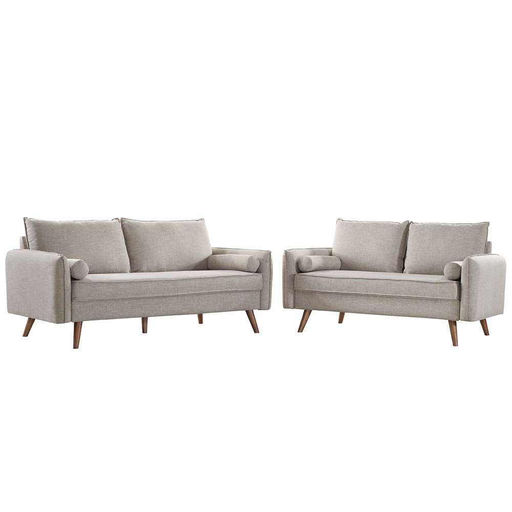 Modway - Revive Upholstered Fabric Sofa and Loveseat Set - EEI-4047-BEI-SET veiw 1